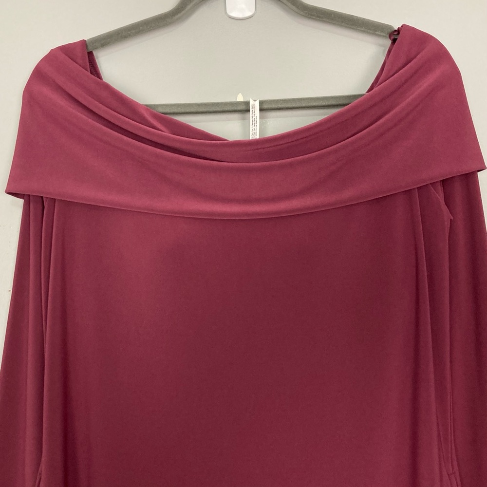 Soma Matte Jersey Midi Bra Dress Women’s Sz M Off Shoulder Long Sleeves Stretch - Picture 3 of 9